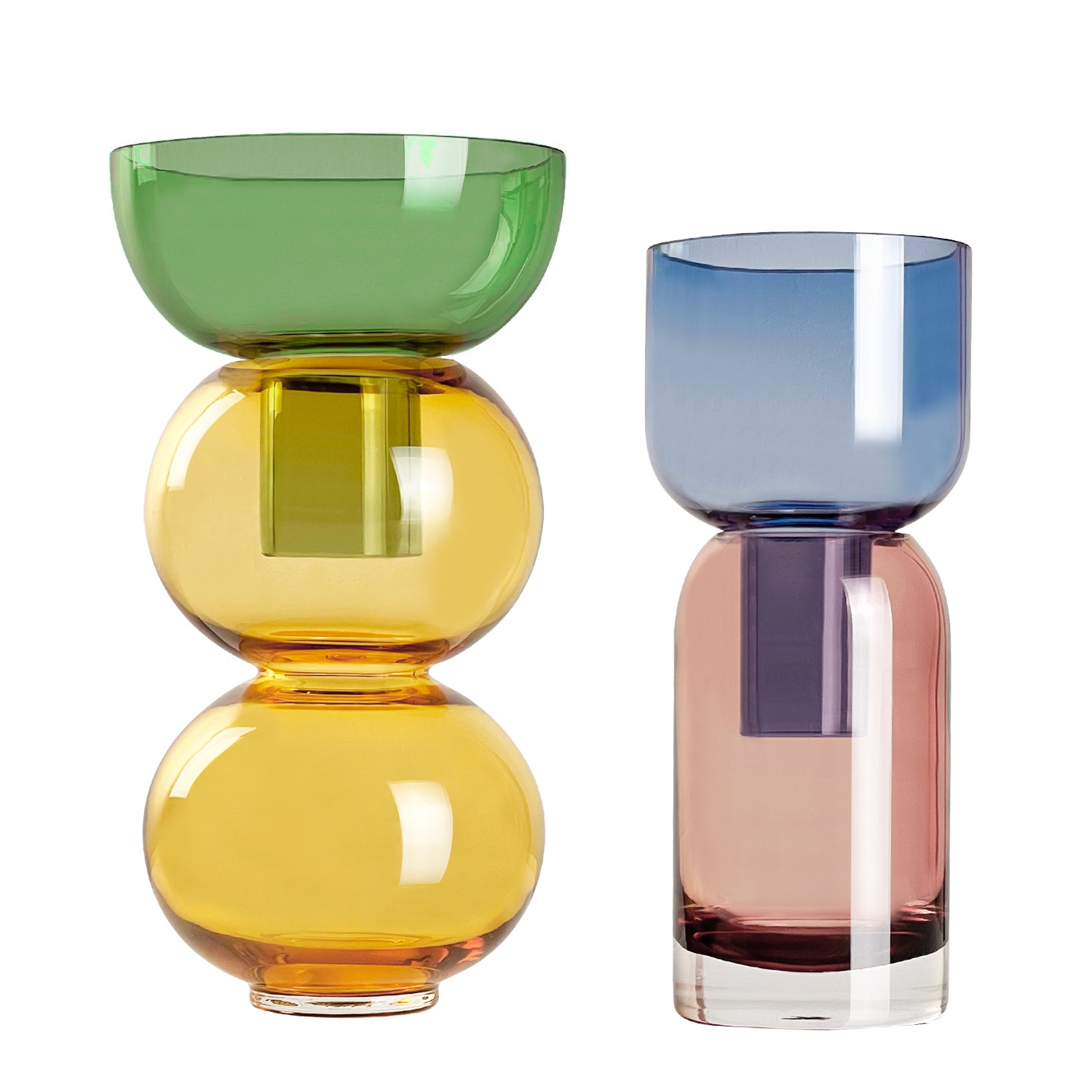 Cloudnola Fusion Lemon: Small Vases & Candle Holders Duo - Reversible and Multifunctional