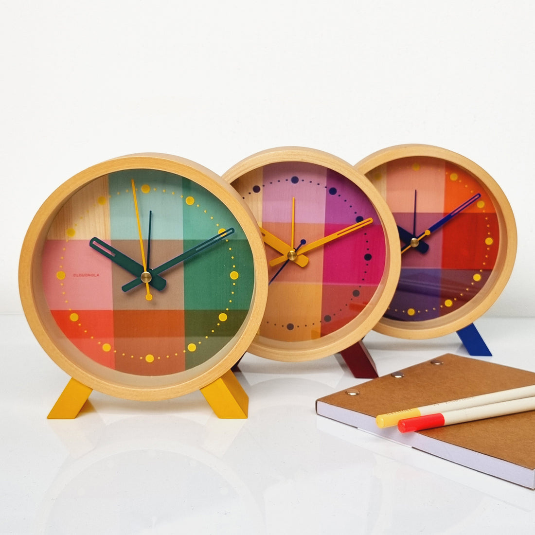 Risograph Inspired Clocks