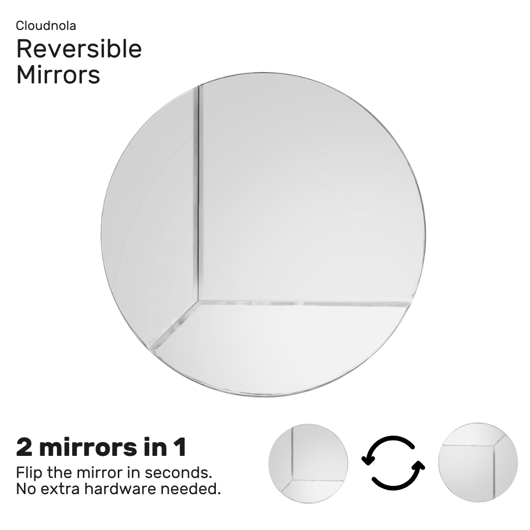 Reversible Round XL - Mirror - 55 cm - Beveled Mirror - Reflective Artwork