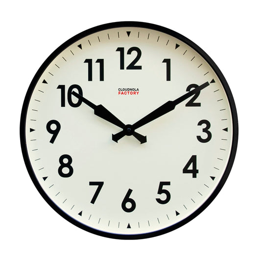 SAMPLE - Factory XL Black - Wall Clock - Silent - Steel Case