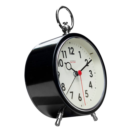 Factory Alarm Black - Alarm Clock - Silent Mechanism - Snooze - LED
