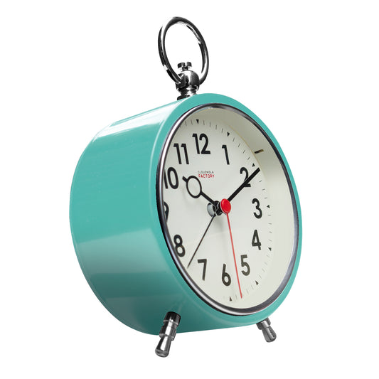 Factory Alarm Turquoise - Réveil - Mécanisme Silencieux - Snooze - LED