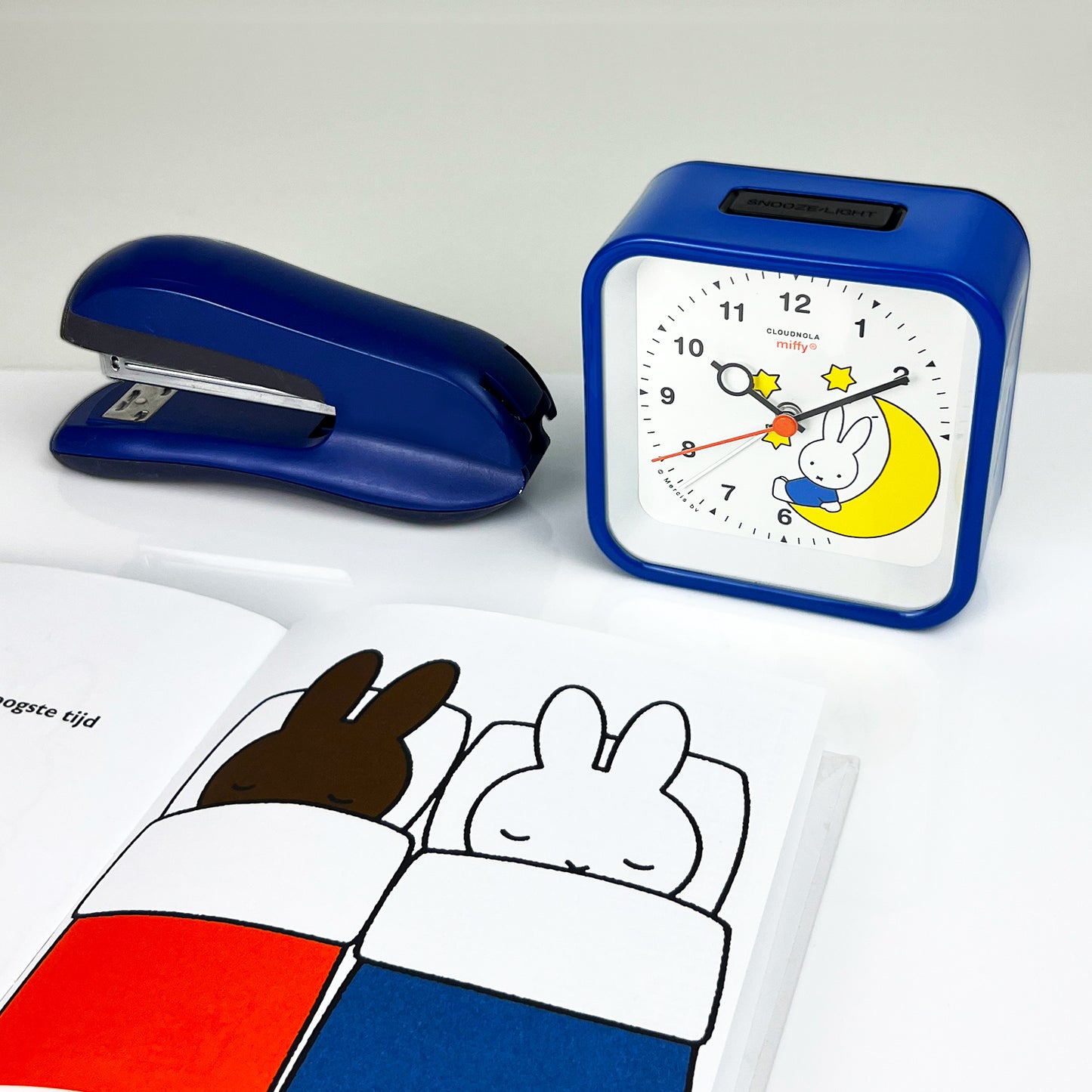 Miffy Blue Alarm Clock - Nijntje Collaboration - Analog - LED Illumination - Snooze Feature