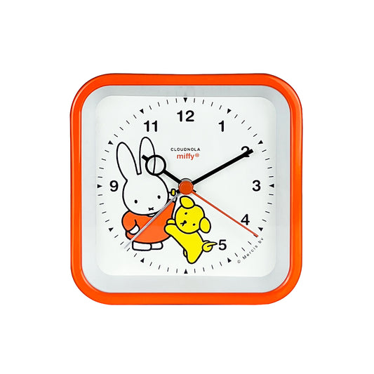 Réveil Miffy Orange de Nijntje - Analogique - Lumière LED - Fonction Snooze - Utrecht Heritage