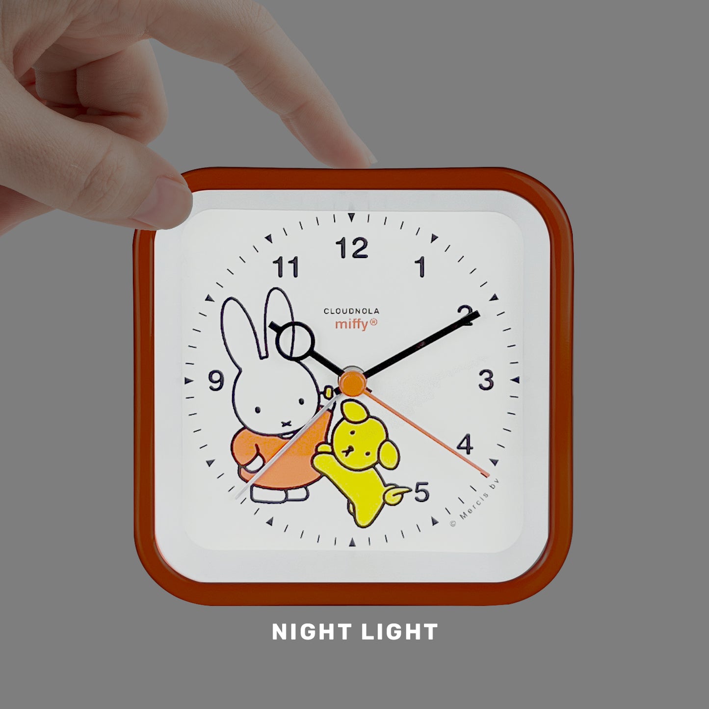 Réveil Miffy Orange de Nijntje - Analogique - Lumière LED - Fonction Snooze - Utrecht Heritage