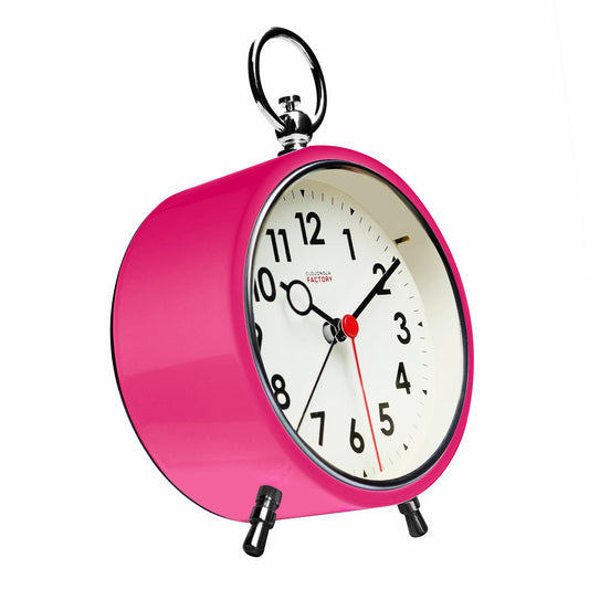 Factory Alarm Pink – Wecker – geräuschloser Mechanismus – Schlummerfunktion – LED