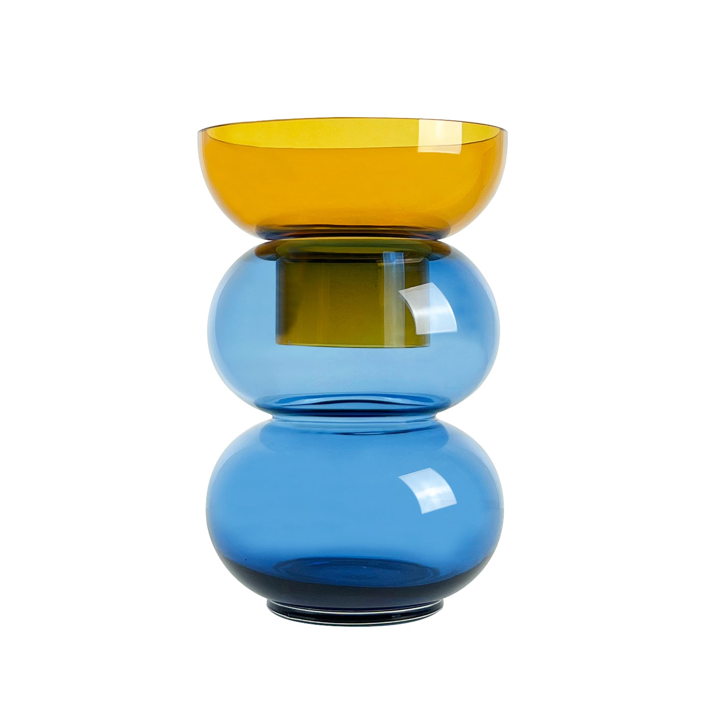 Bubble Vase in Large Yellow and Blue - 30.5 x 20.5 x 20.5 x cm - Flip Vase - Reversible