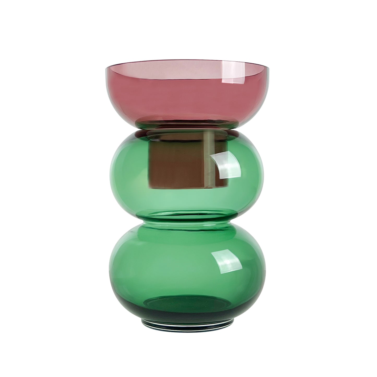 Bubble Vase in Large Pink and Green  - 30.5 x 20.5 x 20.5 x cm - Flip Vase - Reversible