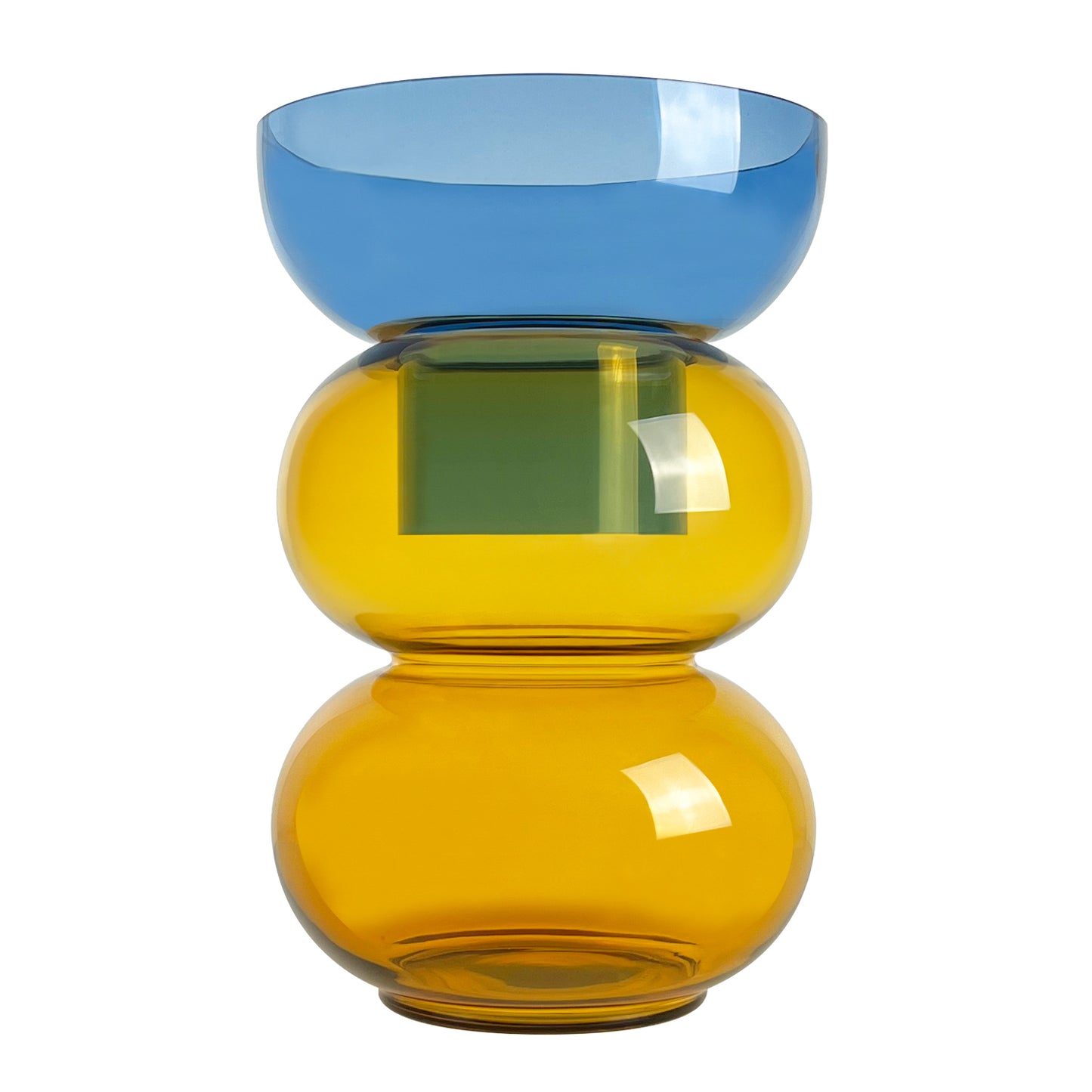 Cloudnola Supreme Bubble Vase XL en bleu et jaune
