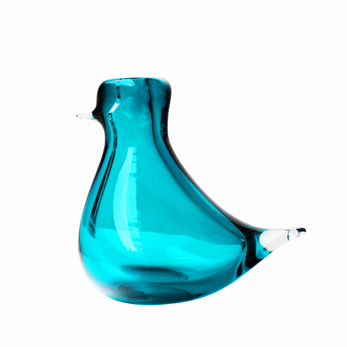 Bird Turquoise - Vase -Mouthblown Vase - Whimsical Design