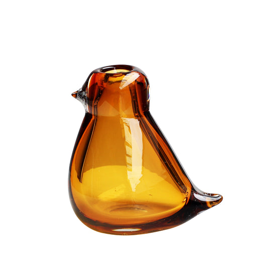 Bird Amber Yellow - Vase - Mouthblown Vase - Whimsical Design