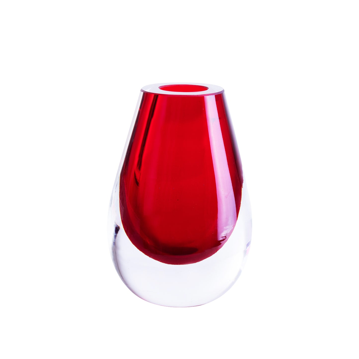 Drop Red Vase  - Thick Glass - Mount Blown - Eco-Friendly