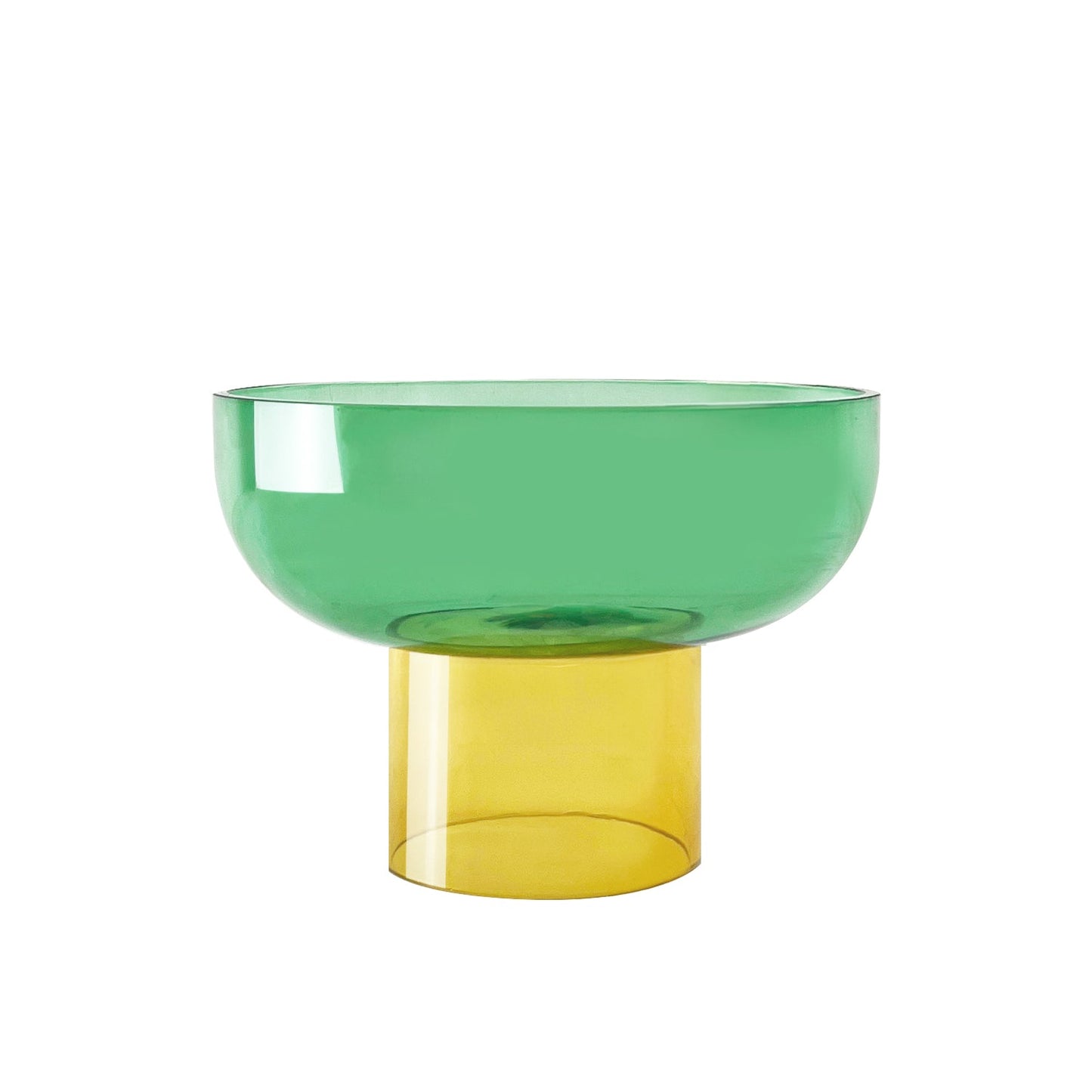 Tip Top Glass Bowl Small Green and Yellow - Bowl - Reversible - Dual Sided - Soda Lime Glass