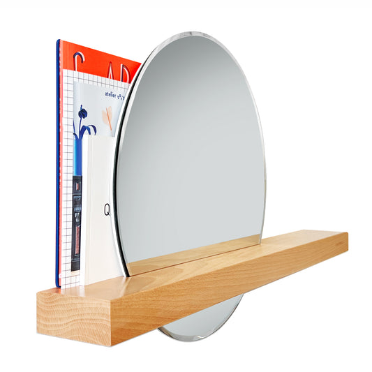 Shelfie Mirror and Shelf - Elegant Inlay Design - Minimalist Decor Piece