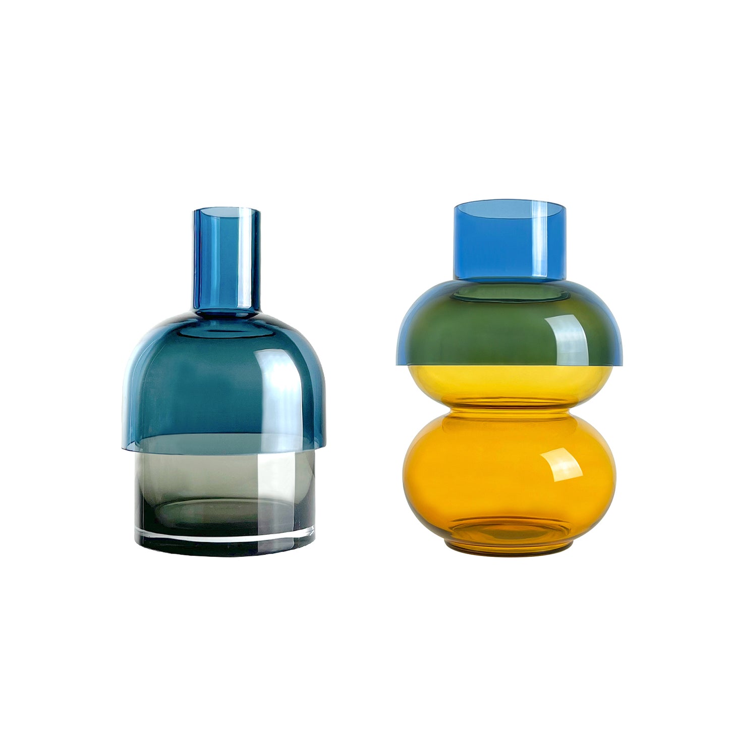 Fusion Blue Set - Reversible -Vases - Medium - SET