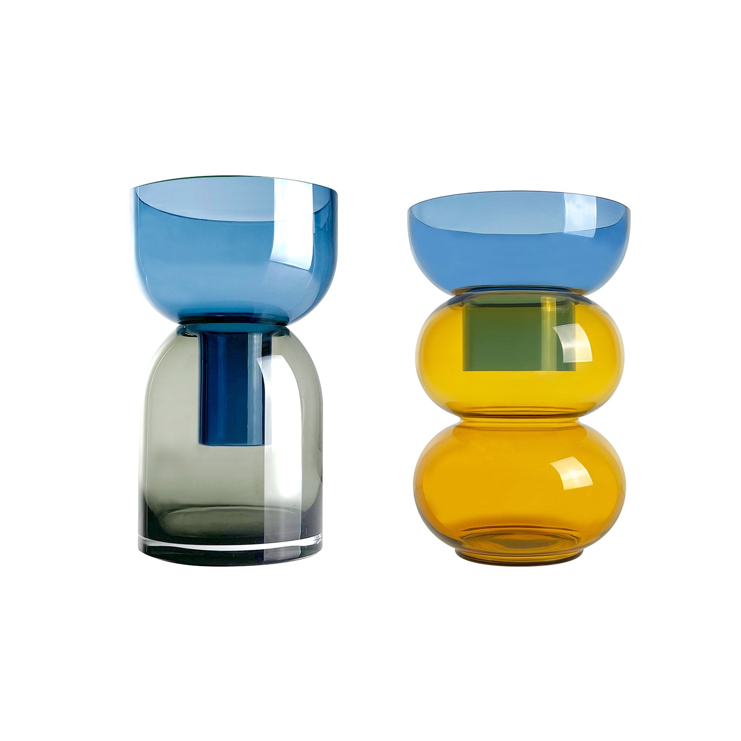 Fusion Blue Set - Reversible -Vases - Medium - SET