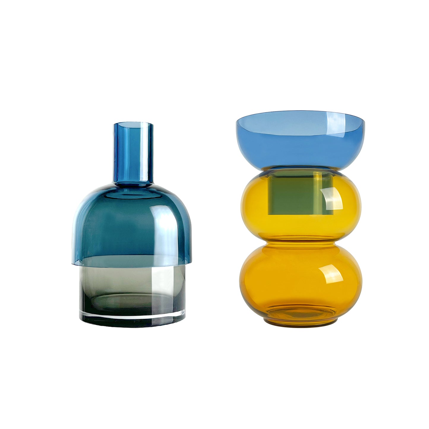 Fusion Blue Set - Reversible -Vases - Medium - SET