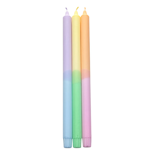 Dip Dye Pastell 35 cm – XL – 3er-Set – Kerze – kein Tropfen – hergestellt in Dänemark