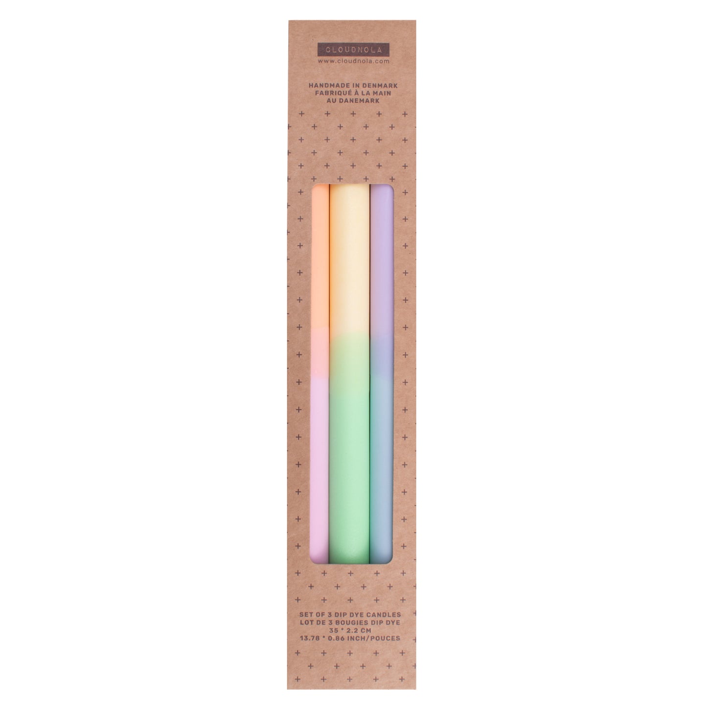 Dip Dye Pastel 35 cm - XL  - Set of 3 - Candle - No Drip - Made in Denmark