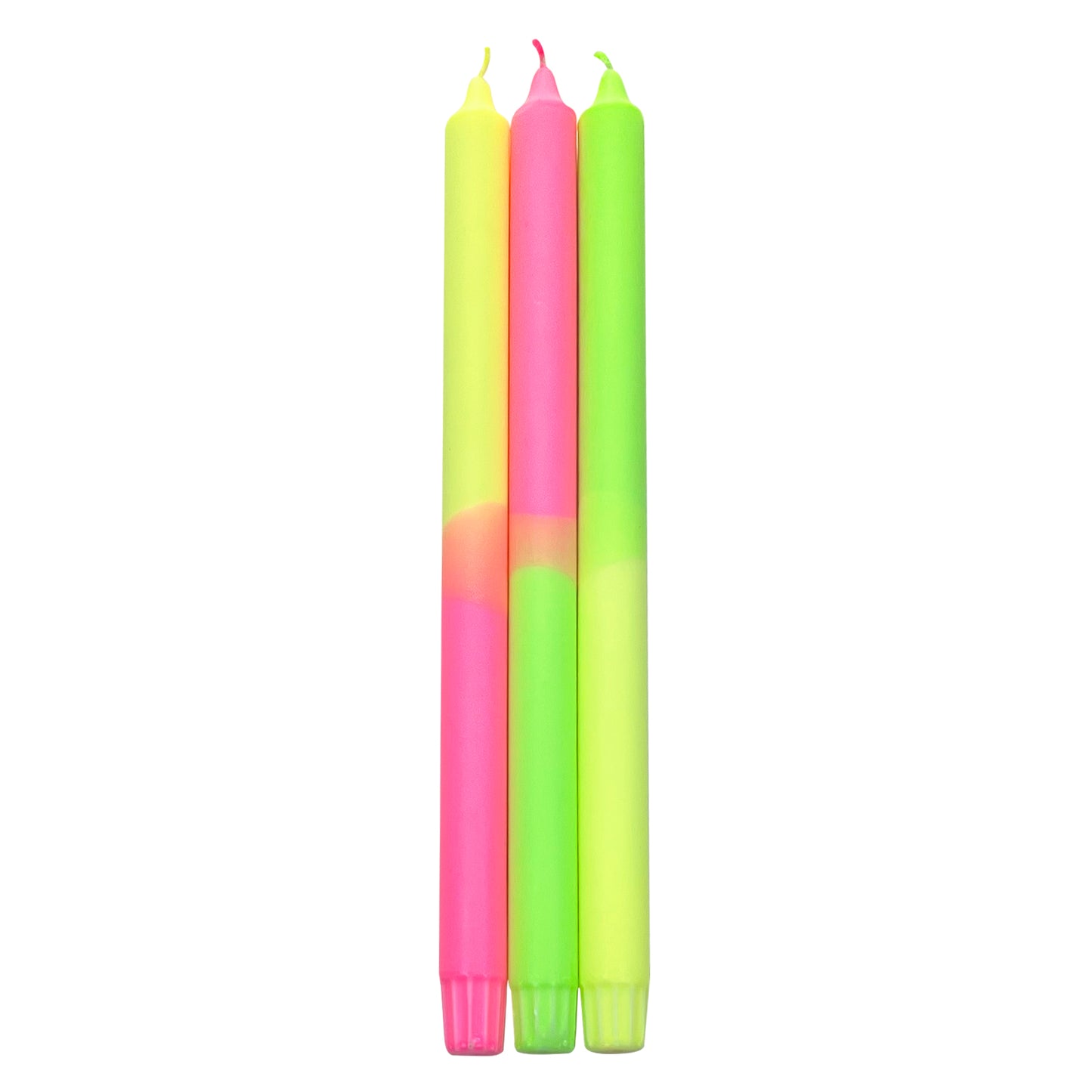 Dip Dye Neon 35 cm - XL  - Set of 3 - Candle - No Drip - Made in Denmark