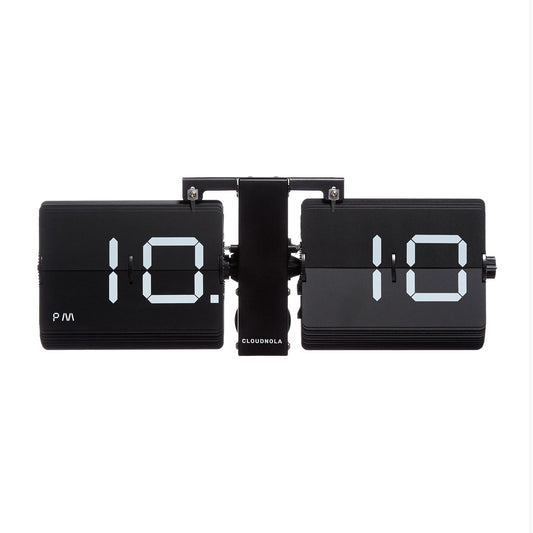Flipping Out Black on Black - Flip Clock - Flip Flap - Batteriebetrieben - Tisch - Wand - Digital