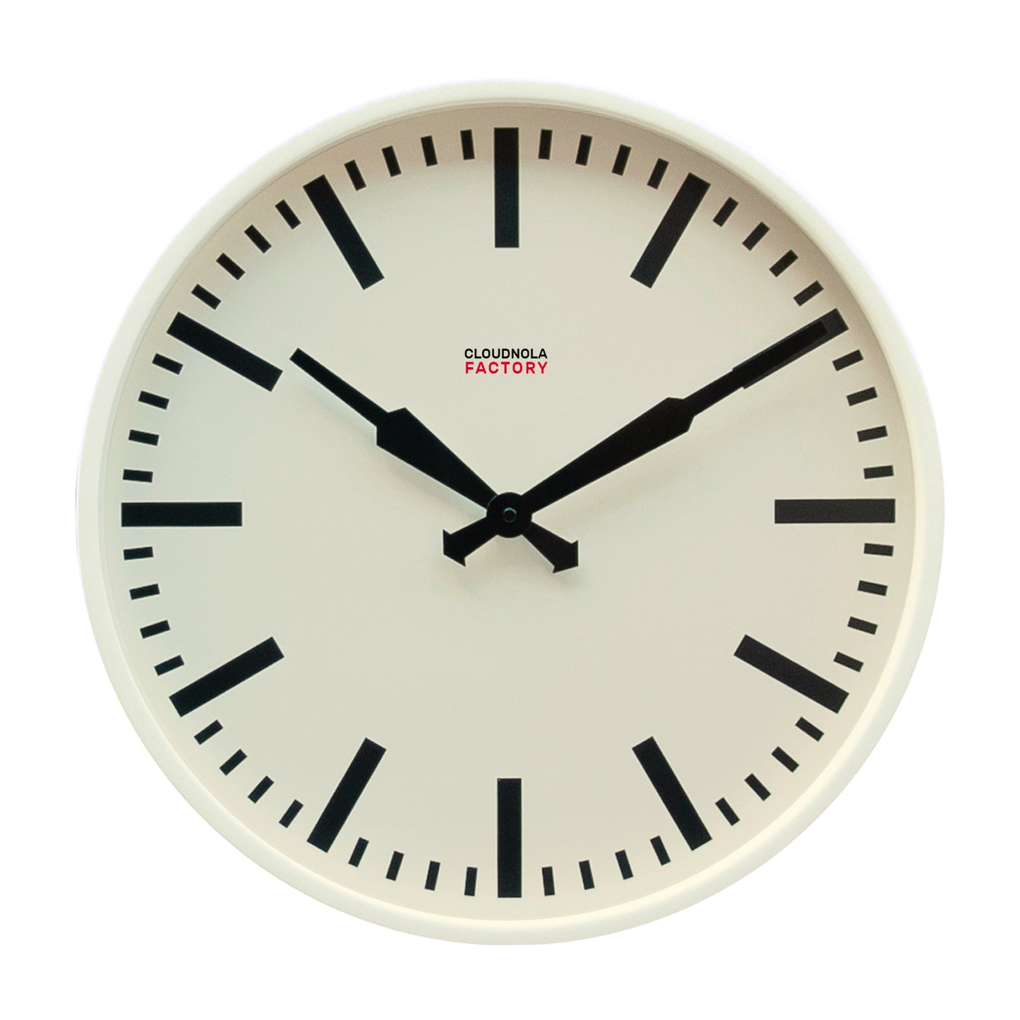Factory XL White - Wall Clock - Silent - Steel Case