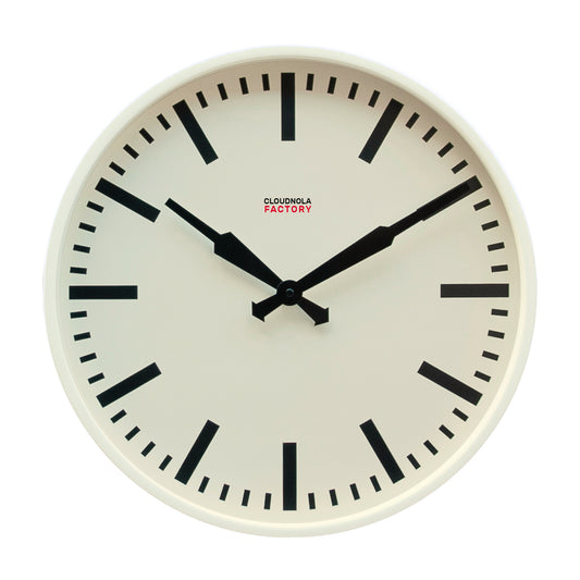 Factory XL Blanc - Horloge Murale - Silencieuse - Boîtier en Acier