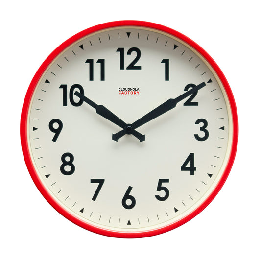 Factory Wall Red - Wall Clock - Silent - Steel Case
