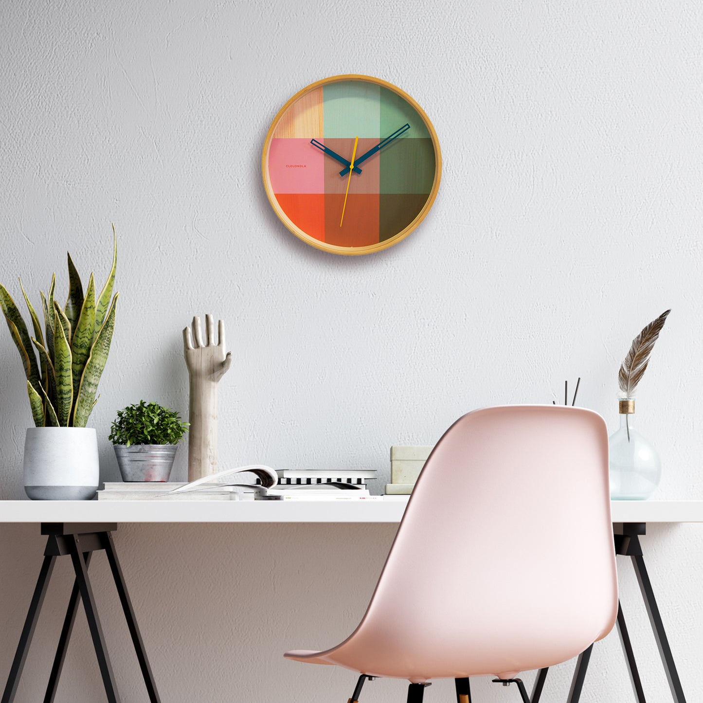 Riso Mint Green & Pink - Wall Clock