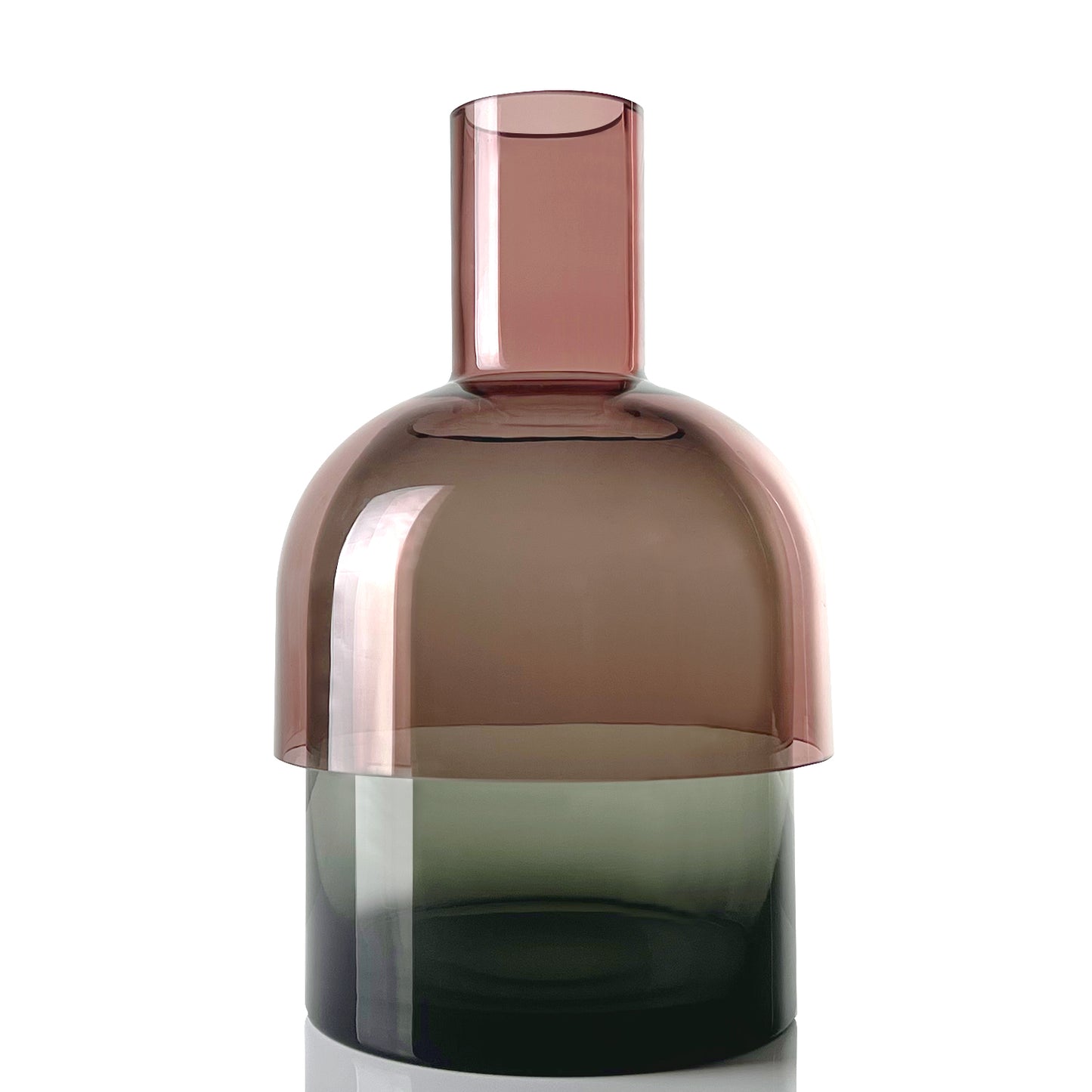 Flip Vase Large Grey and Pink - Vase - Reversible - Borosilicate Glass - Dual Sided - Floral