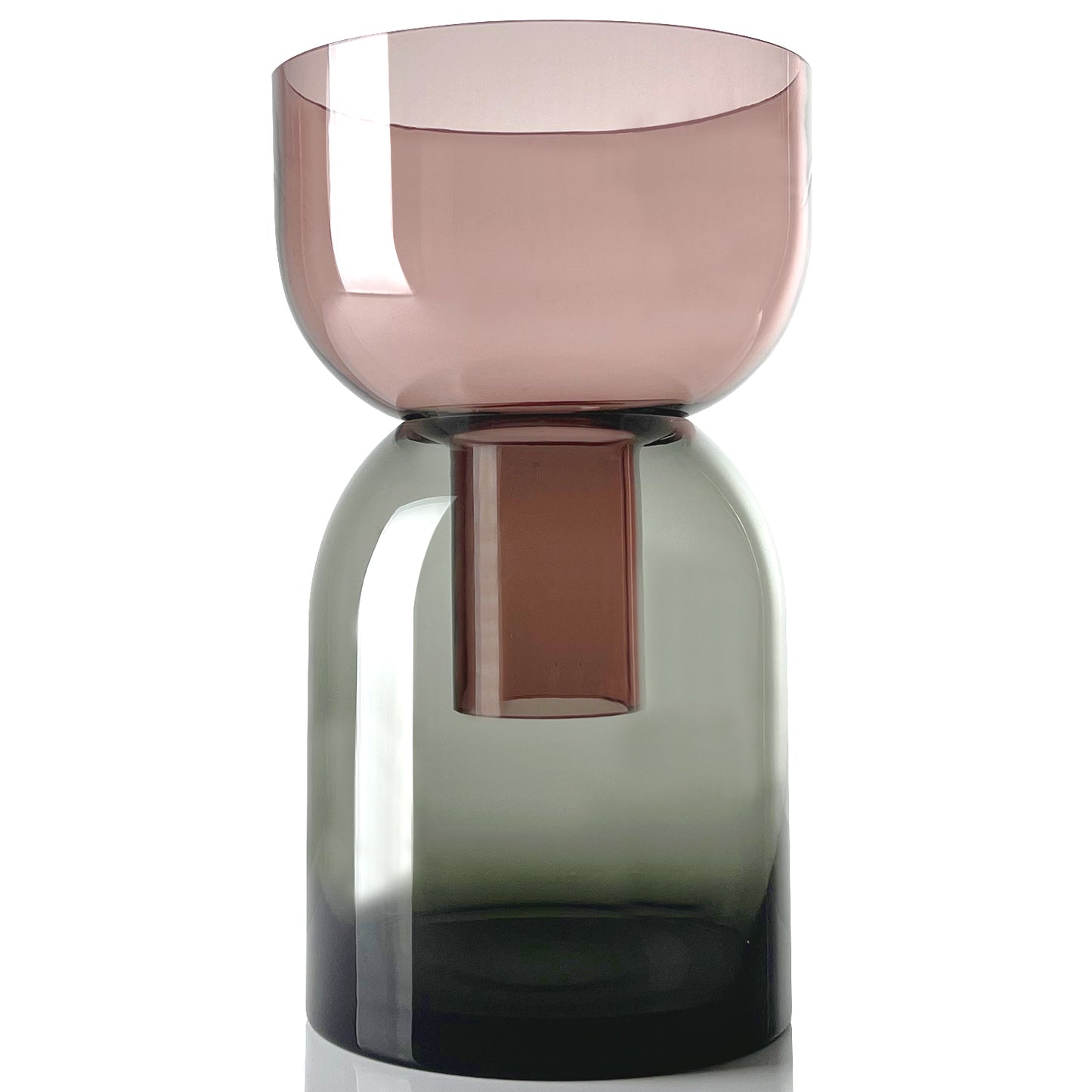 Flip Vase Large Grey and Pink - Vase - Reversible - Borosilicate Glass - Dual Sided - Floral